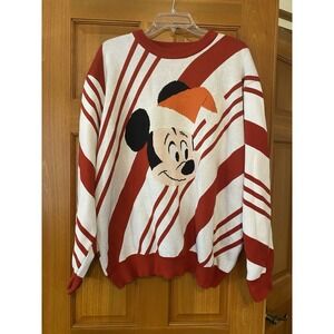2023 Disney Parks Christmas Holiday Mickey Mouse Sweater SZ XL Men's Candy Cane